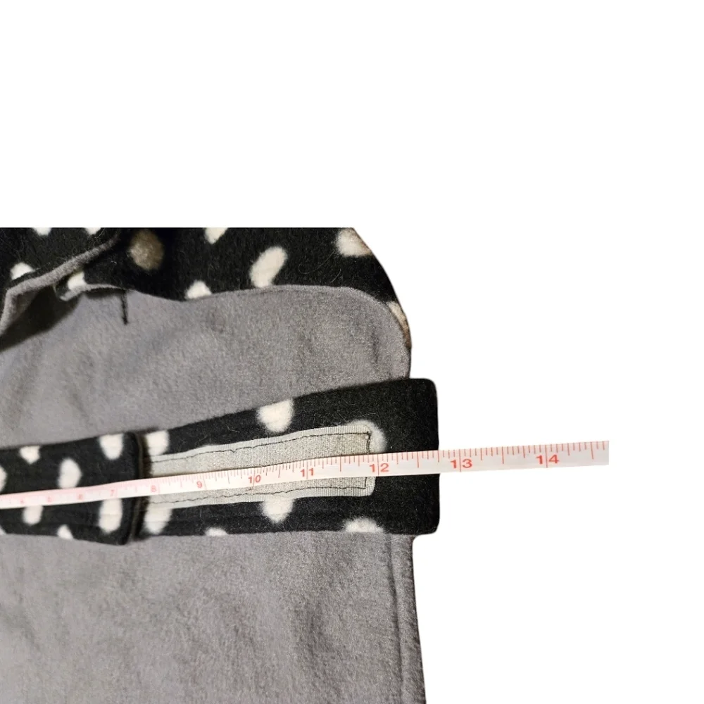 Fleece Black & White Polka Dot Dog Vest XS-S Retro Y2K